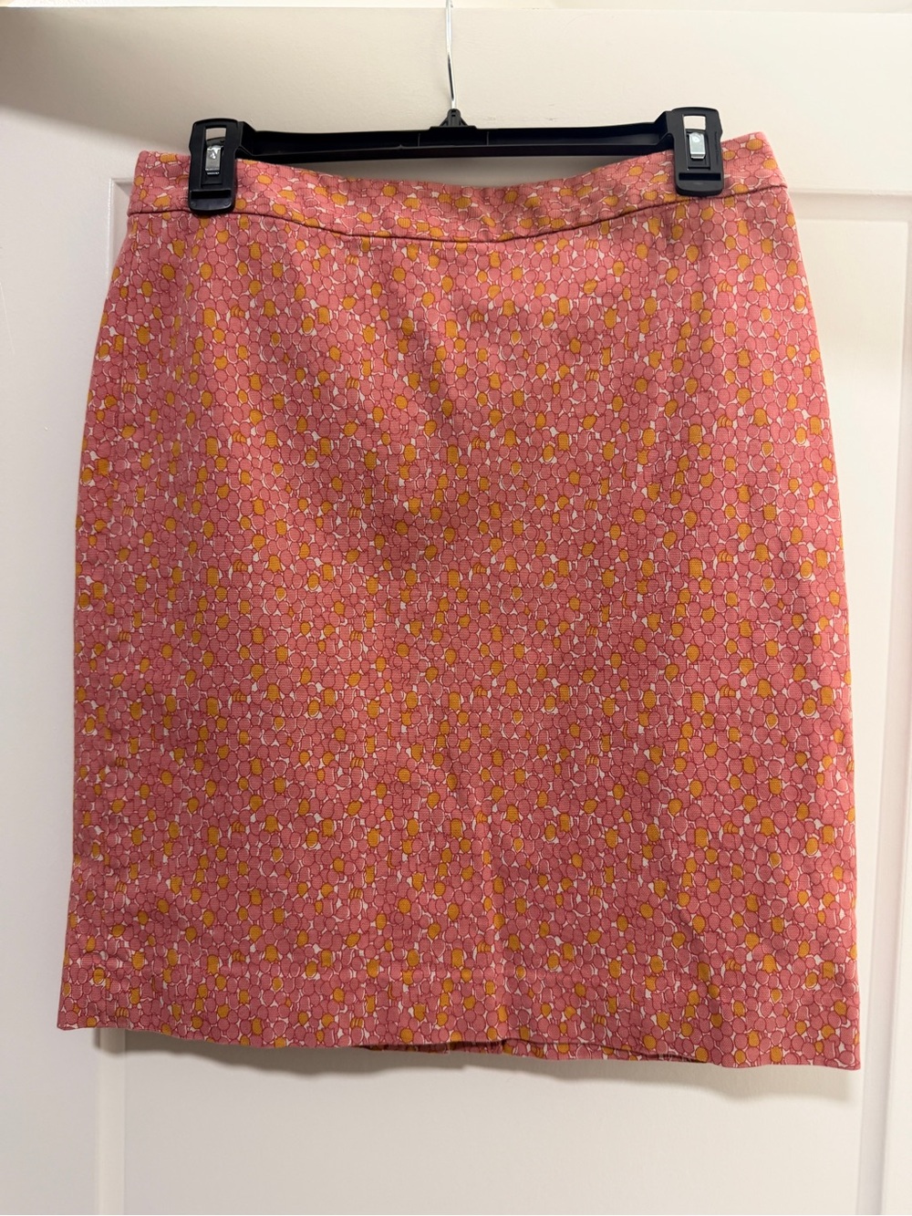 Talbots Pink Floral Pencil Skirt with Yellow Accents